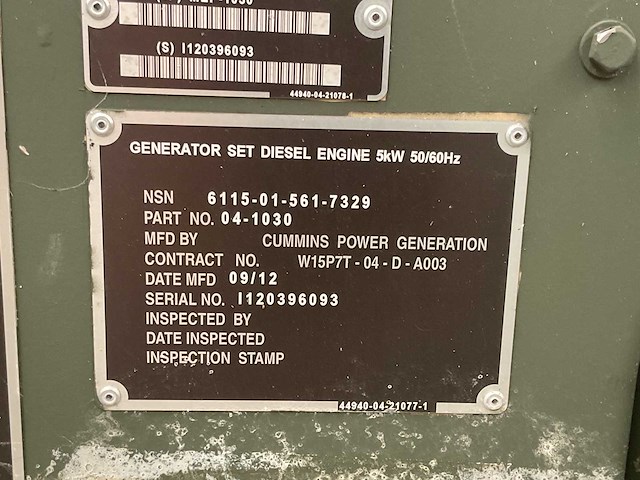 2012 cummins mep-1030 stroomgenerator - afbeelding 9 van  17