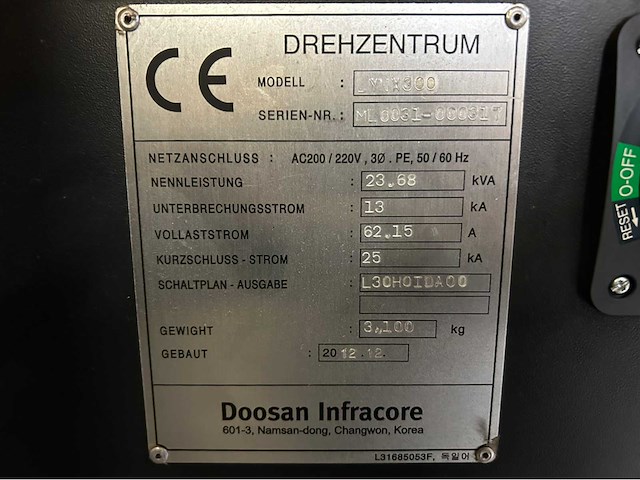 2012 doosan lynx 300 cnc-draaibank - afbeelding 15 van  22