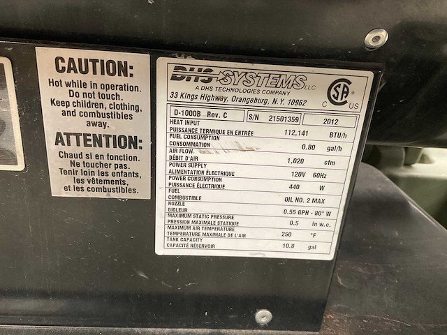 2012 drash d-1000b heater - afbeelding 6 van  6
