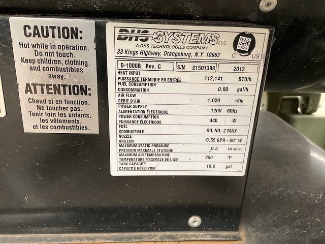 2012 drash d-1000b heater - afbeelding 7 van  7