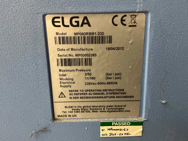 2012 elga medica pro mp060rbm-230 waterzuiveringssysteem - afbeelding 5 van  13