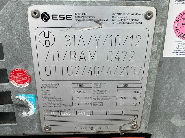 2012 ese asf 1000 w brandstof opslagtank - afbeelding 8 van  8