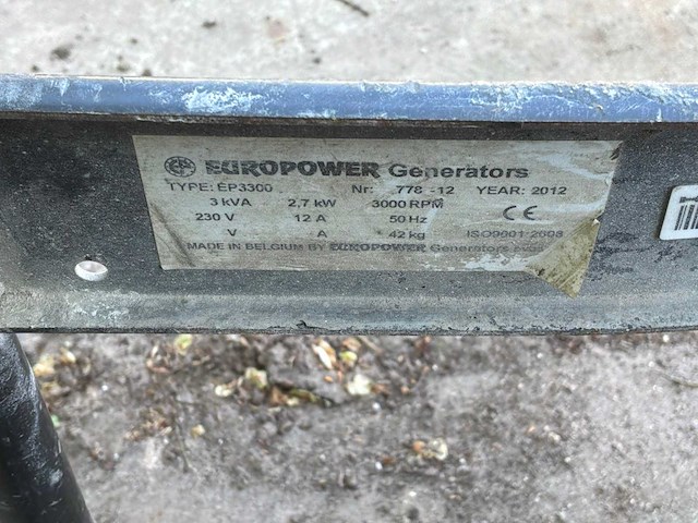 2012 europower ep3300 aggregaat - afbeelding 5 van  5
