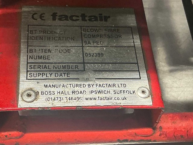 2012 factair blow fibre compressor luchtcompressor - afbeelding 9 van  9