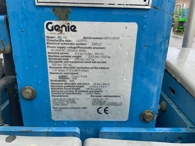 2012 genie or-15 runabout masthoogwerker - afbeelding 14 van  22