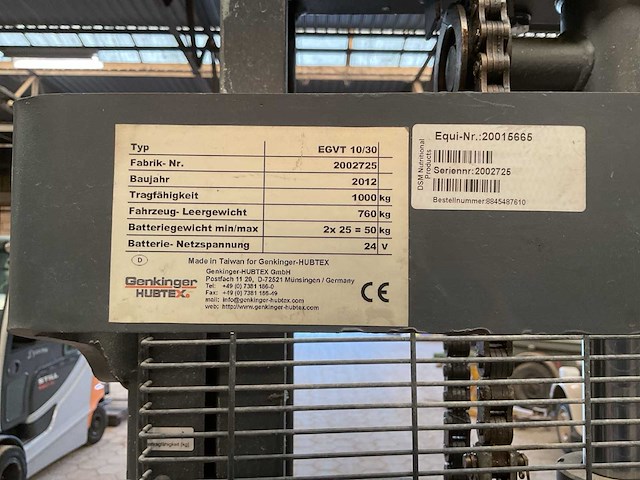 2012 genkinger hubtex egvt 10/30 stapelaar - afbeelding 4 van  7