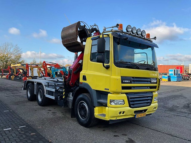 2012 ginaf x3232s 6x4 25t haakarm + hmf 1643 z-kraan vrachtwagen bz-vg-55 - afbeelding 3 van  60