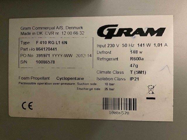 2012 gram f410 koelkast - afbeelding 8 van  8