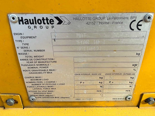 2012 haulotte star10-1 hoogwerker - afbeelding 5 van  13
