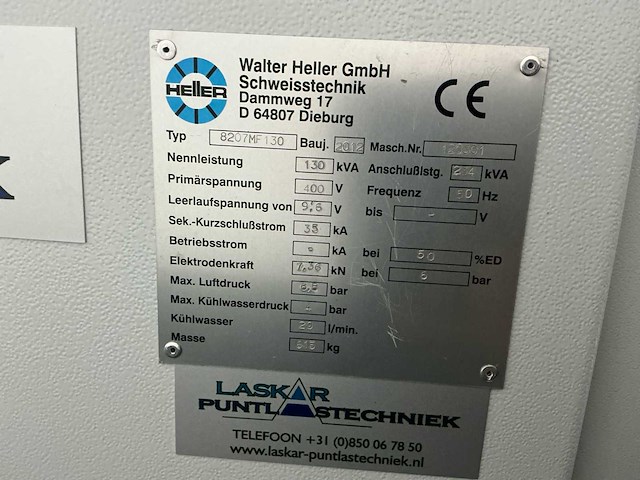 2012 heller 8207mf130 puntlasmachine - afbeelding 3 van  12