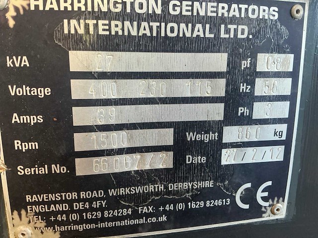 2012 hgi harrington stroomgenerator - afbeelding 4 van  12