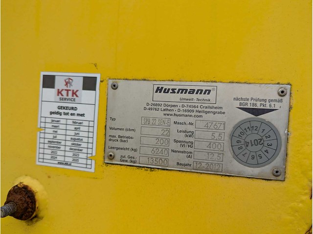 2012 husmann spb 22 sen-e perscontainer 22m3 - afbeelding 7 van  15