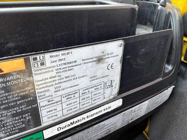 2012 hyster fortens 3.0 vorkheftruck - afbeelding 17 van  24