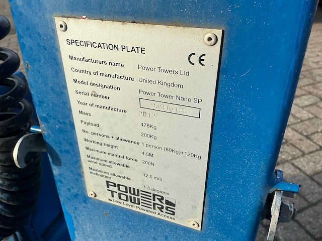 2012 jlg nano sp hoogwerker - afbeelding 2 van  10