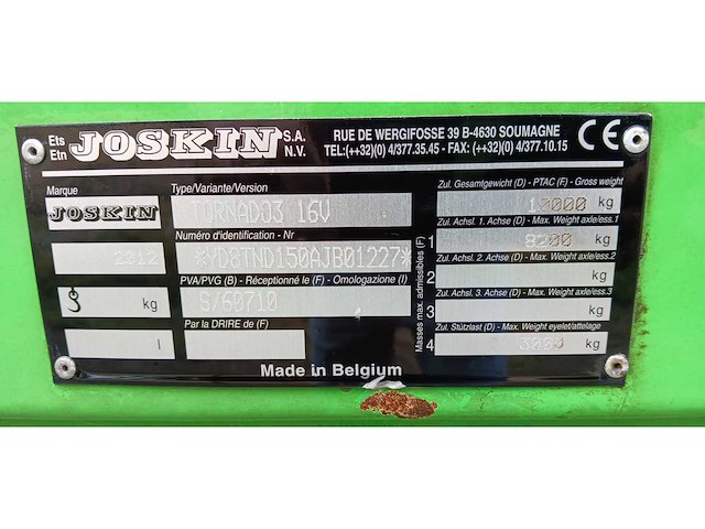 2012 joskin tornado3 5516/15v mestverspreider - afbeelding 4 van  4