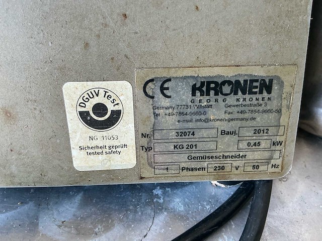 2012 kronen kg 201 professionele groentesnijder – 450 w - afbeelding 1 van  6