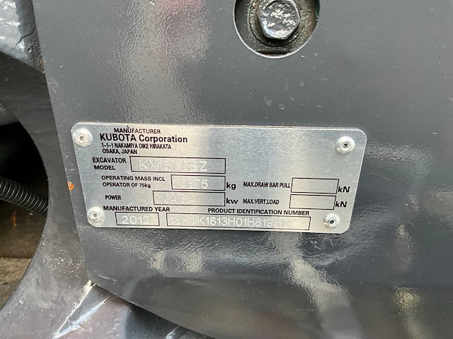 2012 kubota kx161-3sz midigraafmachine - afbeelding 24 van  30