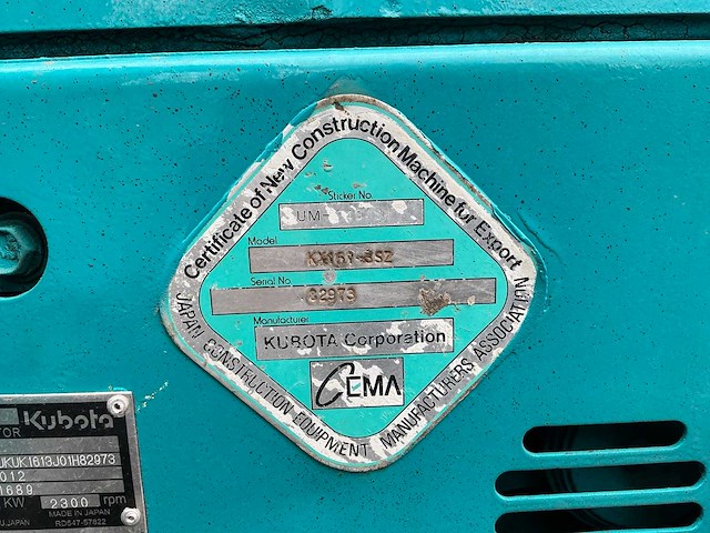 2012 kubota kx161-3sz midigraafmachine - afbeelding 21 van  25
