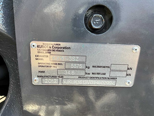 2012 kubota kx161-3sz midigraafmachine - afbeelding 21 van  28
