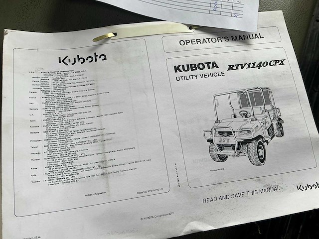 2012 kubota rtv 1140cpx 4wd 4 seater - afbeelding 5 van  8