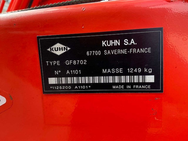 2012 kuhn gf8702 3 punts gedragen schudder - afbeelding 3 van  14