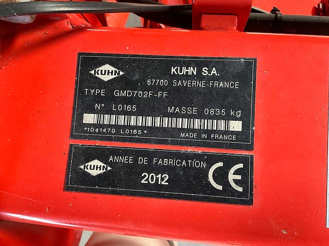 2012 kuhn gmd702f-ff front schijvenmaaier - afbeelding 9 van  9