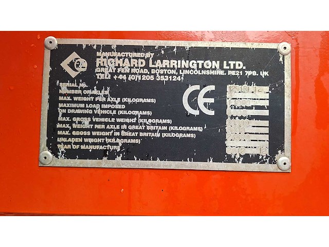 2012 larrington ejector hoogkipper / afschuifwagen - afbeelding 12 van  18