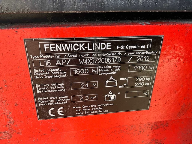2012 linde l16 ap stapelaar - afbeelding 2 van  8