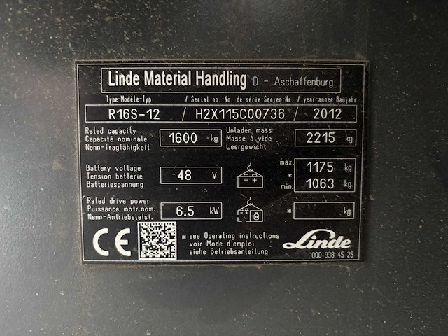 2012 linde r16s reach truck - afbeelding 3 van  11