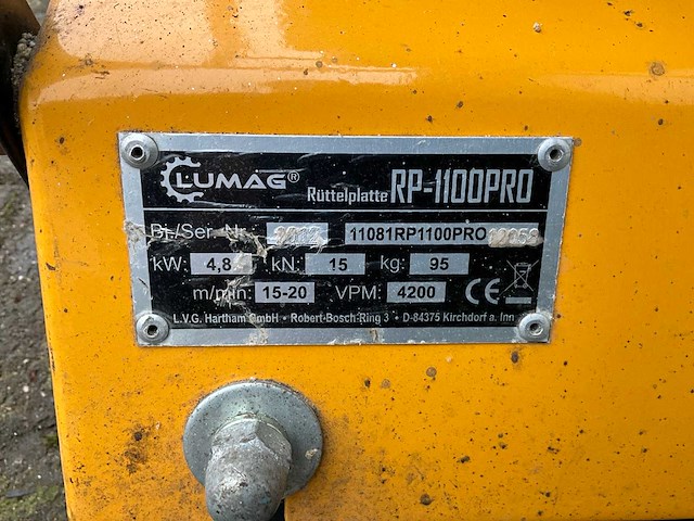 2012 lumag rp-1100pro trilplaat - afbeelding 6 van  6