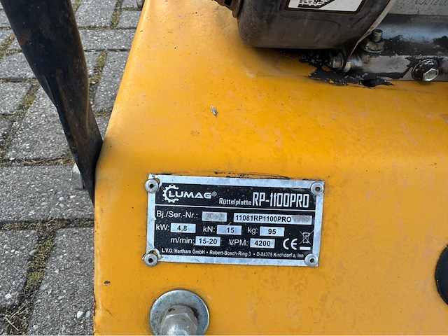 2012 lumag rp1100 trilplaat - afbeelding 3 van  5