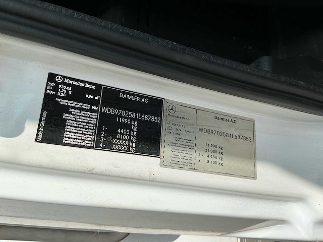 2012 mercedes-benz atego 1218 vrachtwagen - afbeelding 30 van  36