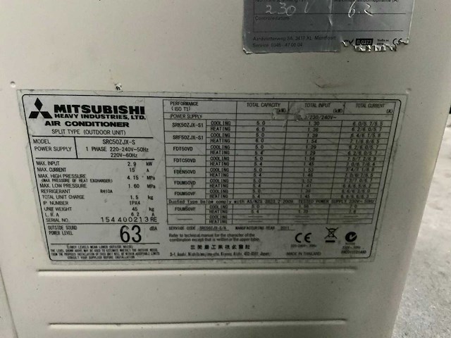 2012 mitsubishi src50zjx-s airconditioning - afbeelding 3 van  3