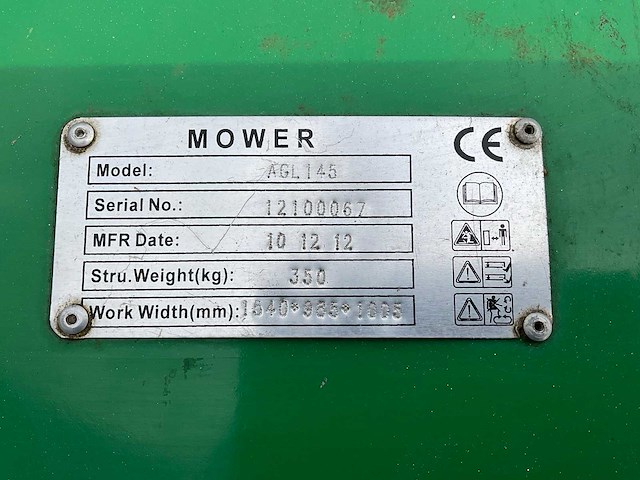 2012 mower agl145 klepelmaaier - afbeelding 7 van  7