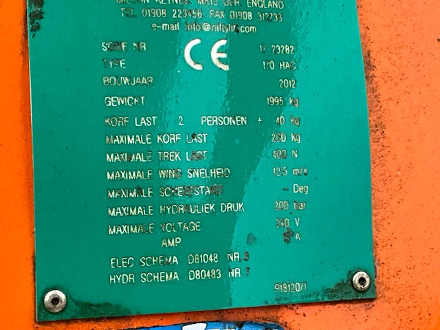 2012 niftylift nifty 170 hac hoogwerker aanhangwagen - afbeelding 22 van  30