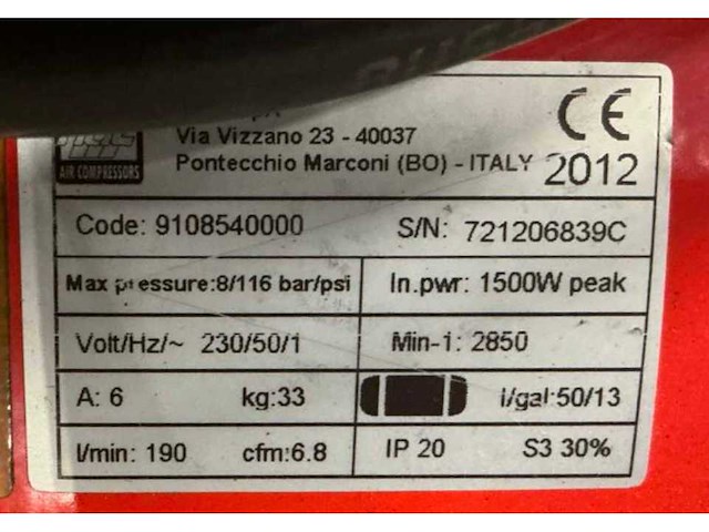 2012 roda luchtcompressor - afbeelding 4 van  4