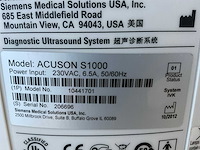 2012 siemens acuson s1000 echografietoestel en 3x transducer 9l4-6c2-14l5 (1) - afbeelding 2 van  10