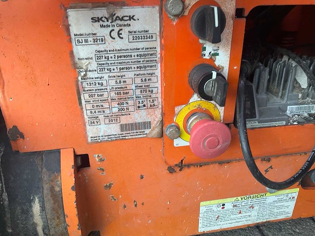 2012 skyjack sj 3219 hoogwerker - afbeelding 4 van  6
