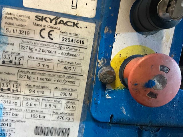 2012 skyjack sjiii3219 hoogwerker - afbeelding 5 van  13