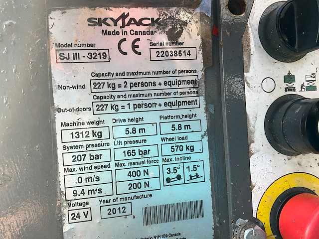 2012 skyjack sjiii3219 hoogwerker - afbeelding 4 van  12