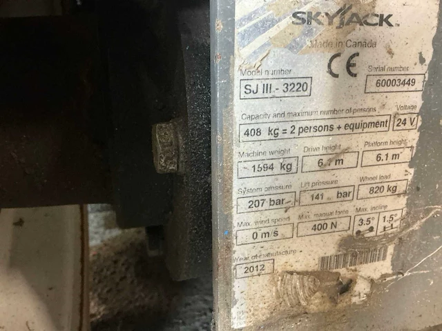 2012 skyjack sjiii3220 hoogwerker - afbeelding 6 van  8