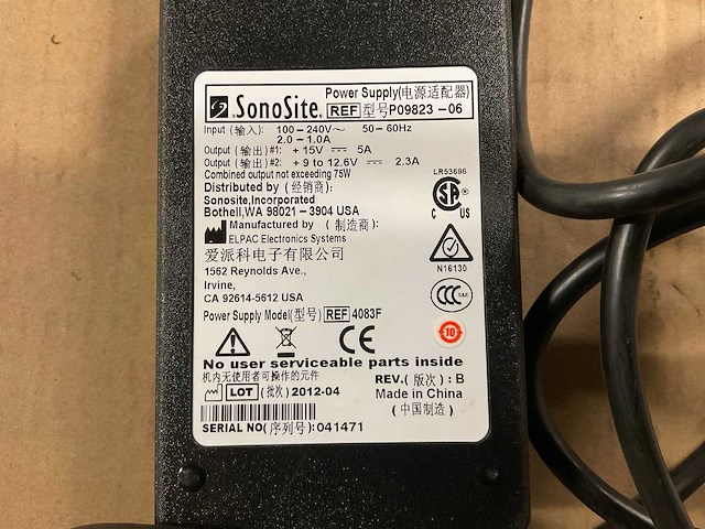 2012 sonosite power supply - afbeelding 4 van  4