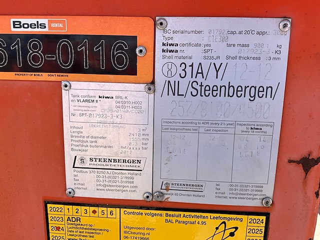 2012 steenbergen cie 300 brandstof opslagtank - afbeelding 5 van  8