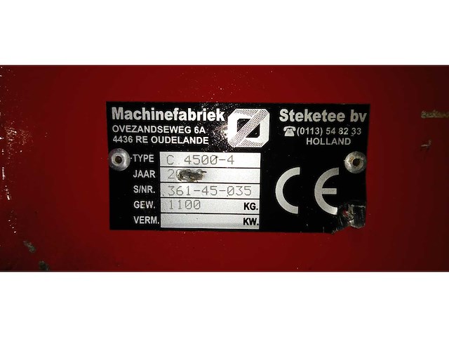 2012 steketee cultiflex c4500-4 cultivator - afbeelding 9 van  9