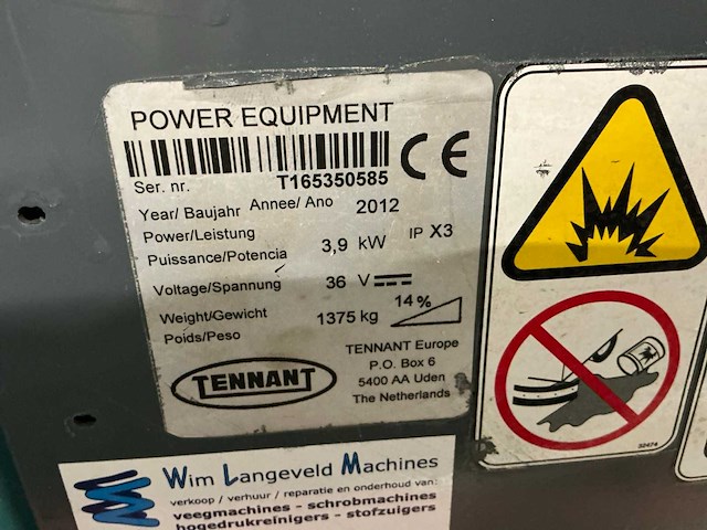 2012 tennant t16 schrobmachine - afbeelding 10 van  19