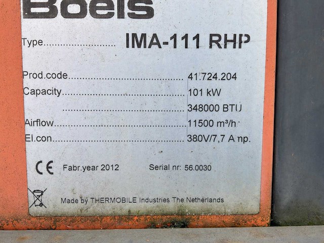 2012 thermobile ima-111 rhp industriële heater / event heater / hetelucht turbine - afbeelding 9 van  9