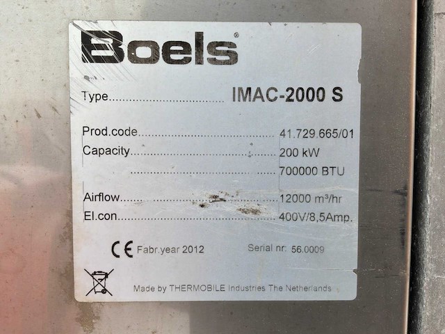 2012 thermobile imac-2000 s industriële heater / event heater / hetelucht turbine - afbeelding 8 van  9