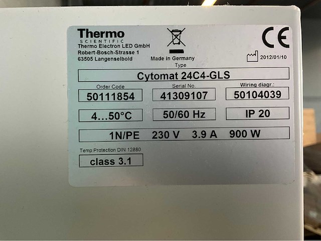 2012 thermowetenschappelijk cytomat 24c4-gls laboratorium incubator - afbeelding 8 van  9
