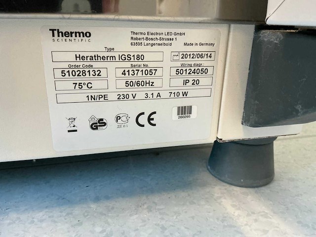 2012 thermowetenschappelijk heratherm igs180 laboratoriumincubator - afbeelding 7 van  7