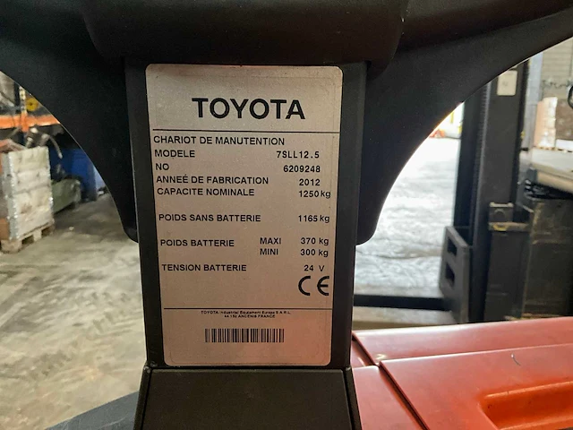 2012 toyota 7sll12.5 stapelaar - afbeelding 4 van  12